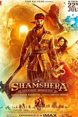 Shamshera 2022 movie poster - watch and download free
